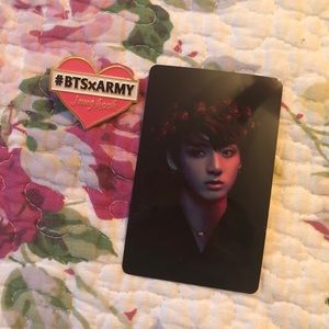 BTS JungKook Photo Card Sticker & Heart Pin!